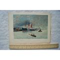 Vintage: coloured engraving - The Cunard liner ...