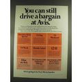 1972 Avis Rent-a-Car Ad - Can Still Drive A Bargain