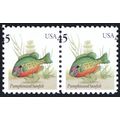 2441, Mint NH 45¢ Pair - Black "USA 45" Color S...