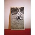 boy on small pedal tricycle small photograph c.1940 =
