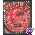 GB stamps 1902-10 KEV11 - 1d SG219 Keighley 4