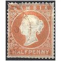 Gambia 1880 SG10A 1/2d Orange Wmk Crown CC Side...