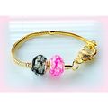 Gold Plated Bracelet Large Love Heart Clasp Eur...