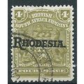Rhodesia 1909 SG105 4d Olive Fine Used .. ..