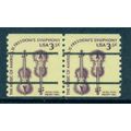 1813a 3.5c Violins Fine MNH Dry Gum Gap Pair Pr...