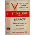 1981 programme St. Helens v. Barrow