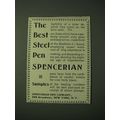 1900 Spencerian Pens Ad - The best Steel pen
