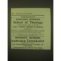 1902 Harvard Summer School of Theology Ad - Div...