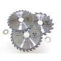 3Piece 160mm TCT Circular Saw Blades with Adapt...