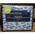 NAUTICA KIDS SWIMMING SHARKS TWIN SIZE SHEETS S...