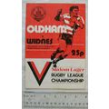 1981 programme Oldham v. Widnes, Rugby League