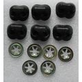 6 Vintage Black Plastic Dog Safety Noses With M...