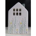 White Roof Tealight Holder with a Teal Coloured...