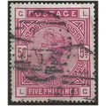 1883 SG180 5/- Rose Check Letters "MD" Fine Use...