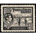 Turks & Caicos Islands 1938 Raking Salt 1/4d No...