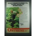 1985 Ortho Orthene Ad - Stop Tobacco Insects