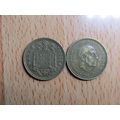 Spain 1967 Franco 1966-1967* 1 Peseta Coin