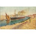 ORIENT LINER IN SUEZ CANAL Company Art Postcard...