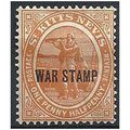 St Kitts Nevis 1918 SG23 1 1/2d Orange WAR STAM...