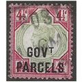 1890 O68 4 1/2d Green & Carmine Government Parc...