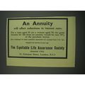 1949 Equitable Life Assurance Ad - An Annuity will offset reductions