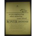 1963 Rover 2000 Car Ad - Rover engineering takes motoring years ahead