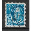 GERMAN STATES WURTTEMBERG 1948 15pf BLUE FR HOL...