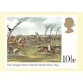 POST OFFICE STAMP POSTCARD-HORSE RACING-Liverpo...