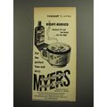 1952 Myers Rum Ad - Right-bodied because it's not too heavy ..not too light