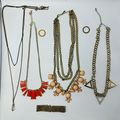 Assorted Statement Necklaces & Bracelet Set Geo...