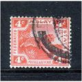 MALAYSIA 1923 SG 59 4c CARMINE RED DIE II FINE ...