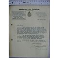 1936 letter Ministry of Labour, Statistics Divi...