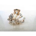 Small pearl and crystal butterfly gold hair cla...