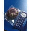 Lilac Velvet Hat with Flowers 1:12th scale mini...