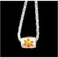 Fine Orange Flower Silver Plated Charm Pendant ...