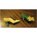2 PRETTY DUTTON HALL VICTORIAN GREEN & BEIGE SH...
