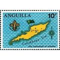 Anguilla QEII 1970 Scouting 10c Badge Map Mount...
