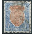India 1913 SG191 25 Rupees Orange & Blue Fine U...