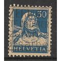 SWITZERLAND 1914 WILLIAM TELL 30c BLUE on BUFF ...