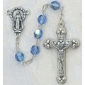 Zircon Rosary, Light Blue, December Birthstone