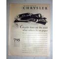 1930 Chrysler 70 Royal Sedan Ad - Does on The Road