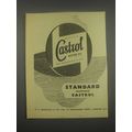 1949 Castrol Motor Oil Ad - Standard recommend Castrol