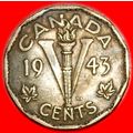 MORSE CODE★ CANADA ★ 5 CENTS 1943! GEORGE VI (1...
