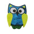 Owl Sew On Patch 20 cm x 16.5 cm Sequins Blue B...