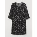 New HM Divided Baby-Doll Dress, Black Floral Si...