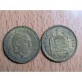 Spain 1956 Franco 1953-56* 1 Peseta Coin
