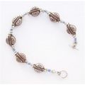 Bracelet #012 metal butterfly and crystal beads...