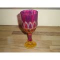 Colourful Pink, Purple & Yellow Hand Painted Glass