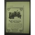 1922 Bignall & Keeler Pipe Threading Machines Ad