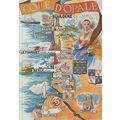 La Cote D'Opale French Map Postcard